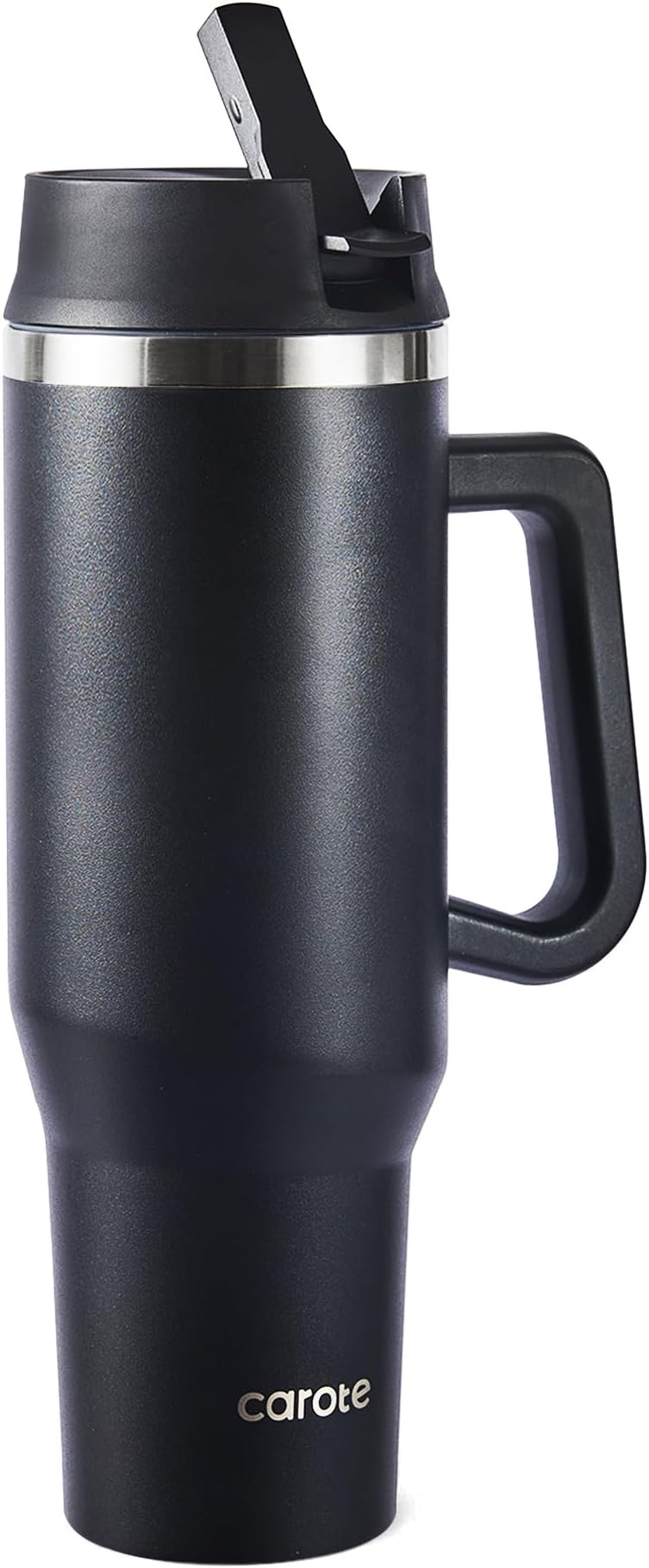 CAROTE Vacuum Insulated Stainless Steel Water Bottle, Double Walled Water Flask, Large Drink Flask for Hot Cold Drinks, Leak Proof, Sweat Free, 40Oz,1200ml, Black