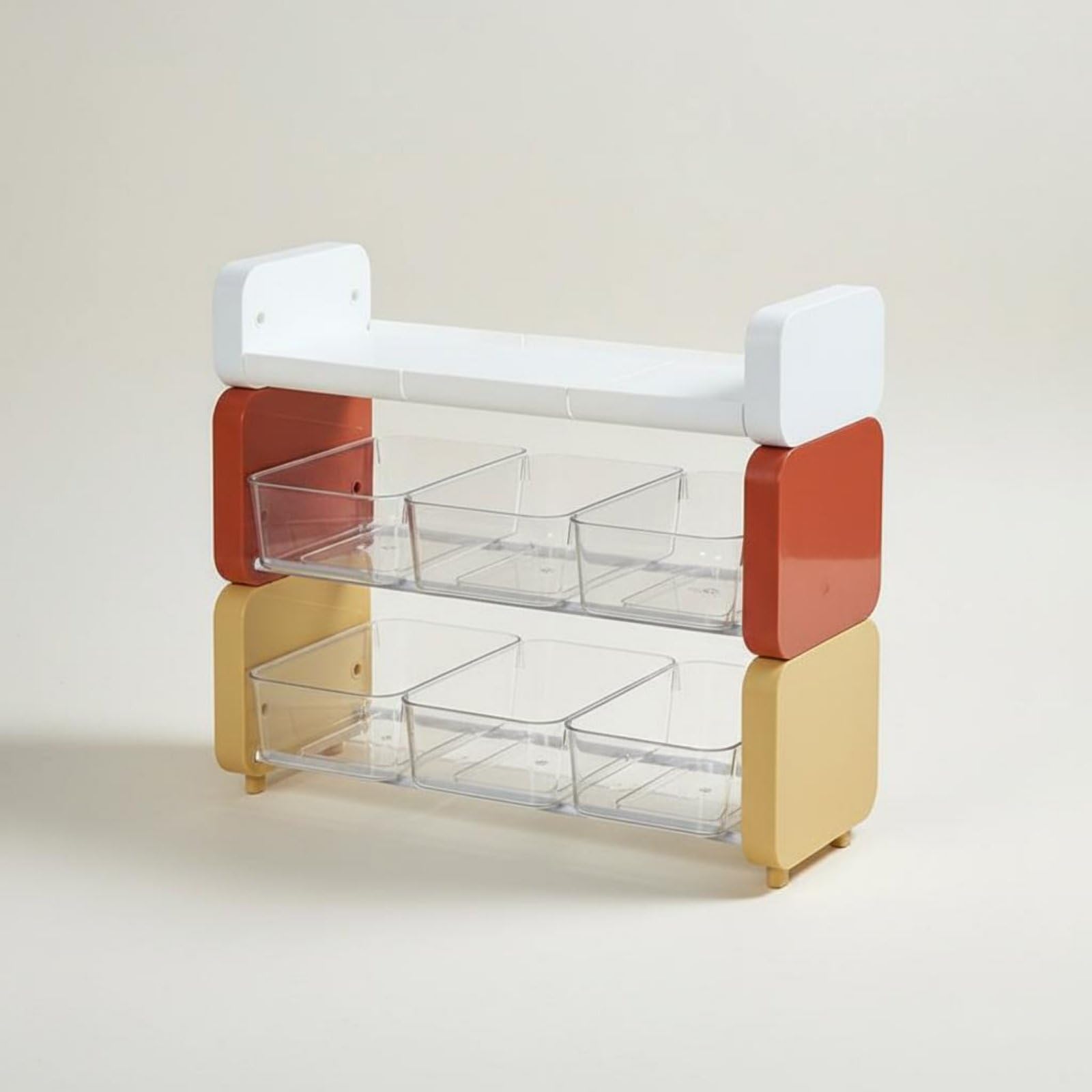Estante de Almacenamiento Organizador de Sobres de Té Caja de Café Dispensador de Cápsulas Soporte de Mostrador con Clasificación Visible y Adecuado, Crema