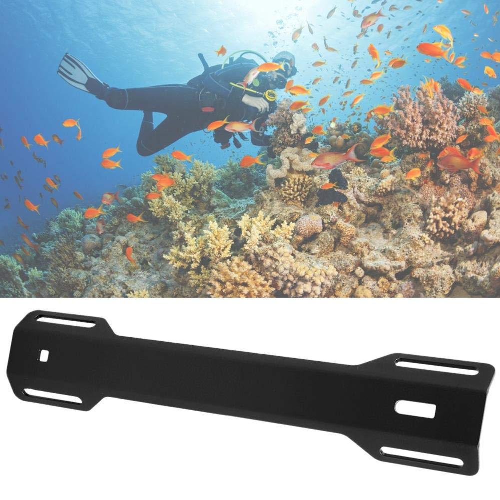 Keenso Metal Diving Backplate Halterung, Aluminiumlegierung Harness Backplate Back Plate Stützhalterung für Tauchen unter Wasser(Schwarz)
