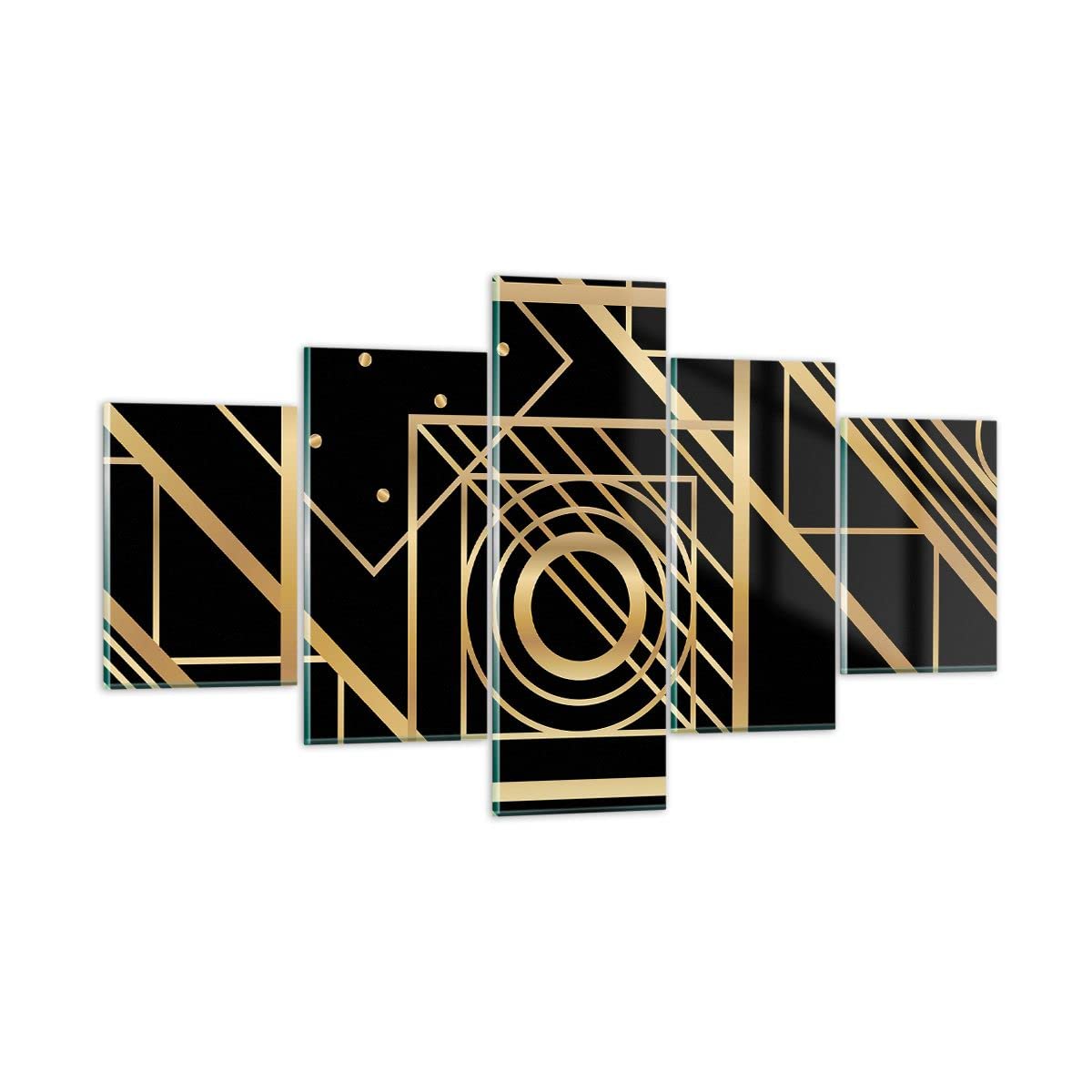 Tableau Sur Verre ARTTOR - 125x70 Cm - Décoration Murale Abstraite Noir Et Blanc - Moderne