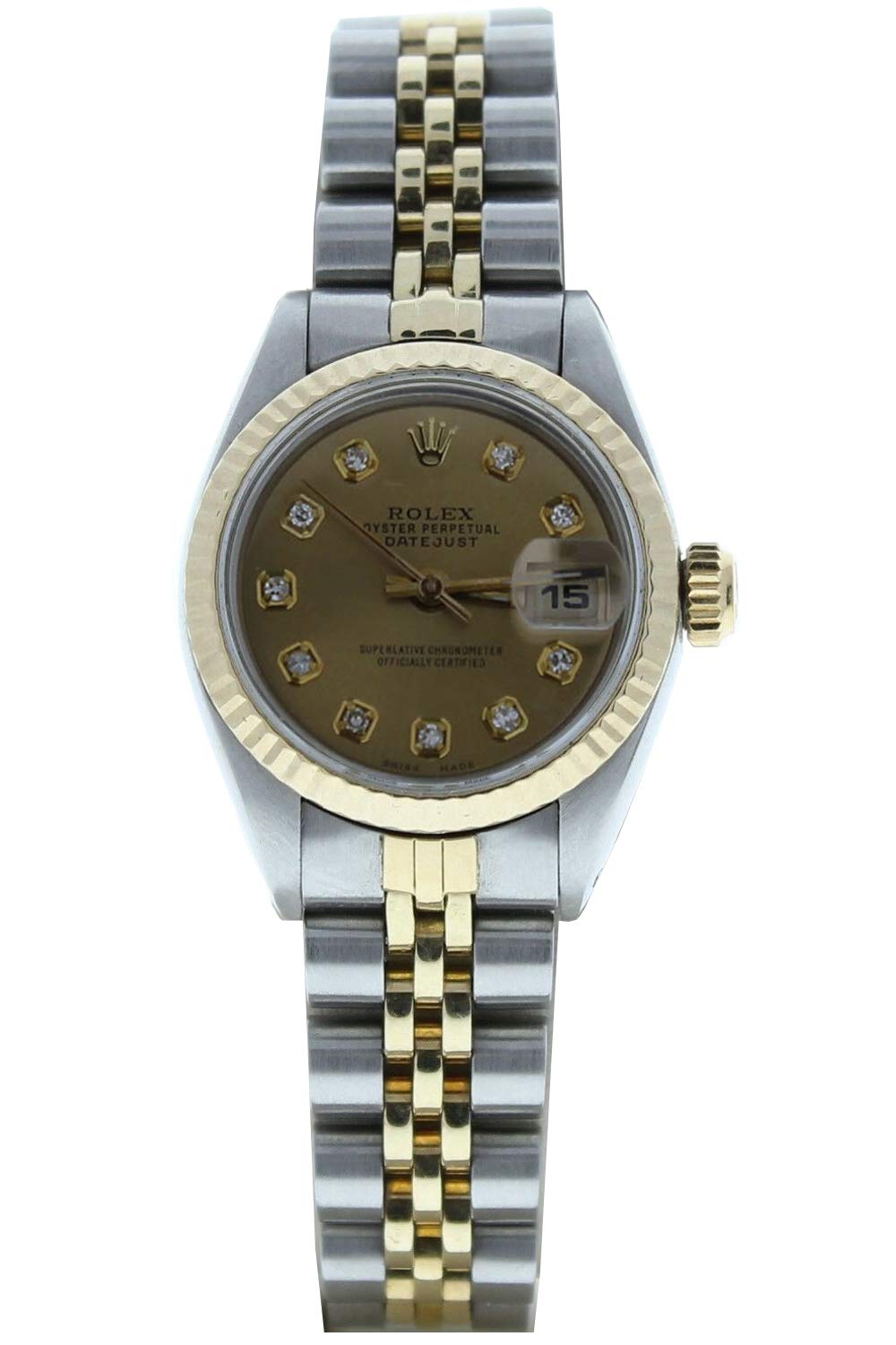 RolexModel 6917 26mm Datejust Steel & Gold Jubilee Band Custom Champagne Diamond Dial (Certified Preowned)