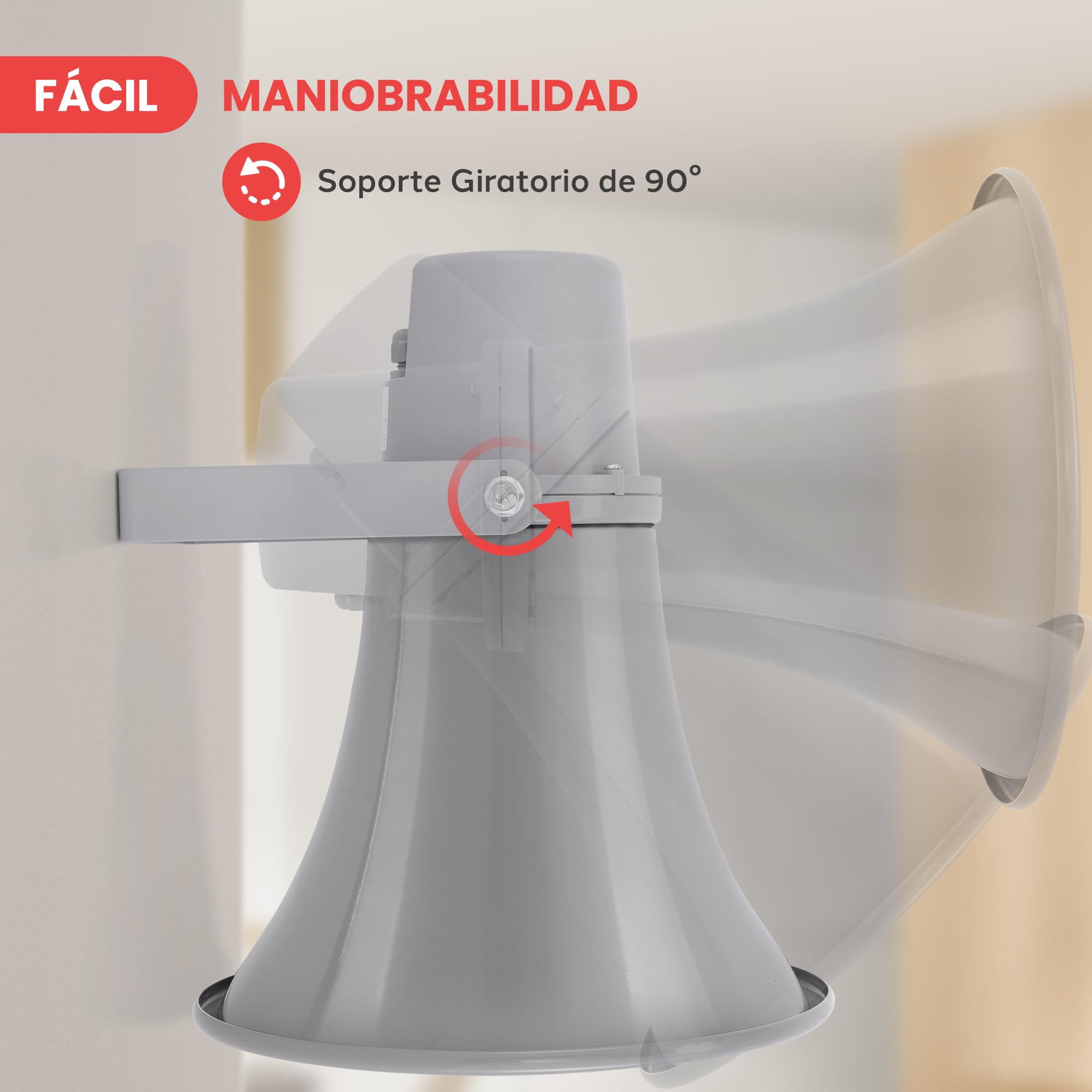 Pyle Altavoz de bocina PA, 25cms, Compacto, para Interiores y Exteriores, Impedancia de 8 ohmios, Potencia de 20V, Montaje para Sistema de Audio 70V