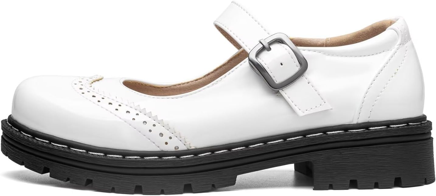 Mary Jane for Women Gothic Oxford Shoes - Flat Shoes, Ankle Tied, Round Toe for Casual Dresses, Work, and Campus - Image 5