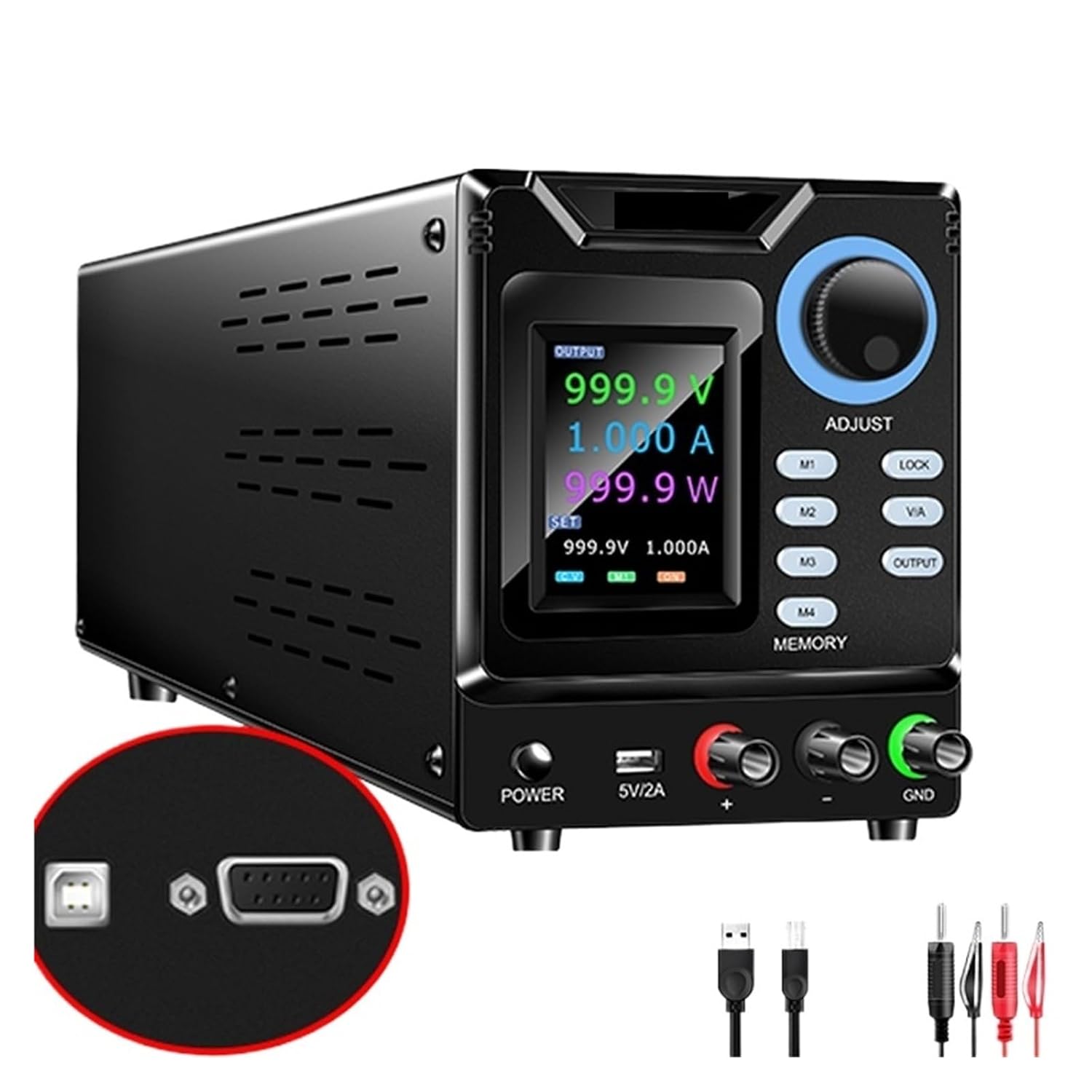 RS232/USB Programmable DC Power Supply Adjustable 1000V 400V 800V 600V Memory Storage, Output, Software PC High Sensitivity Control(400V 1A 400W)