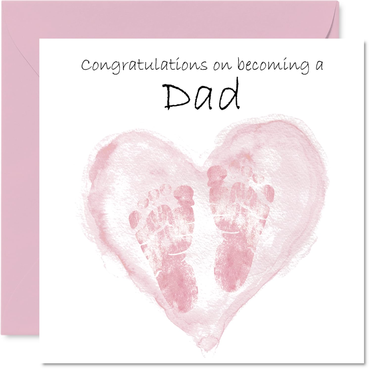 New Baby Girl Card for Dad - Congrats Becoming - Well Done Congratulations Card for New Dad, 145mm Welcome To The World Greeting Cards
