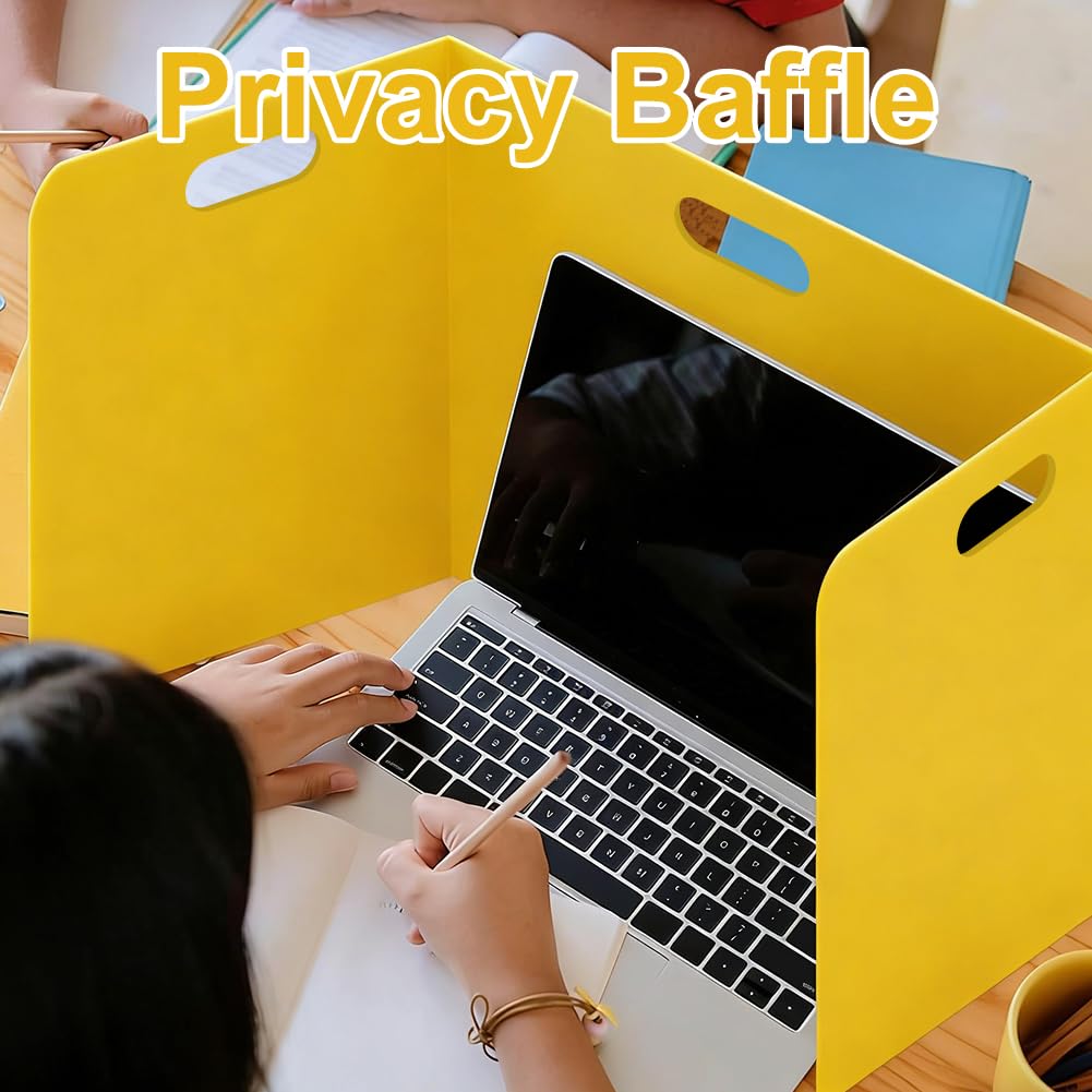 Lot de 24 cloisons de séparation pliables pour bureau avec 72 étiquettes nominatives, portables, multicolores, pare-vue, cloisons étanches, pour l'école, le bureau, la bibliothèque, 42 x 36