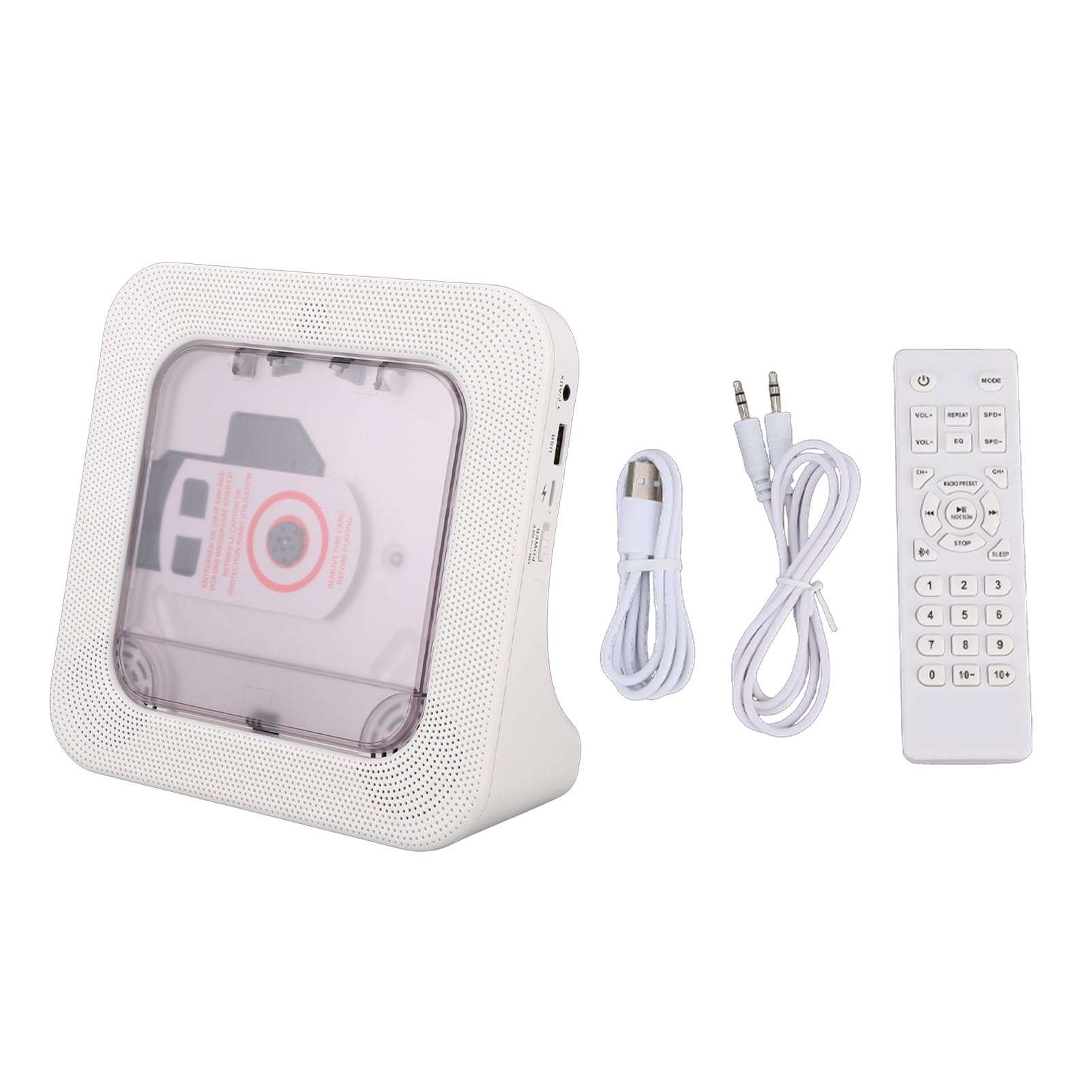 Fockety Lettore CD Portatile, Lettore Musicale CD Desktop con Telecomando e Display LED per Uso Domestico con 5.3 e Supporto di Formati Multipli