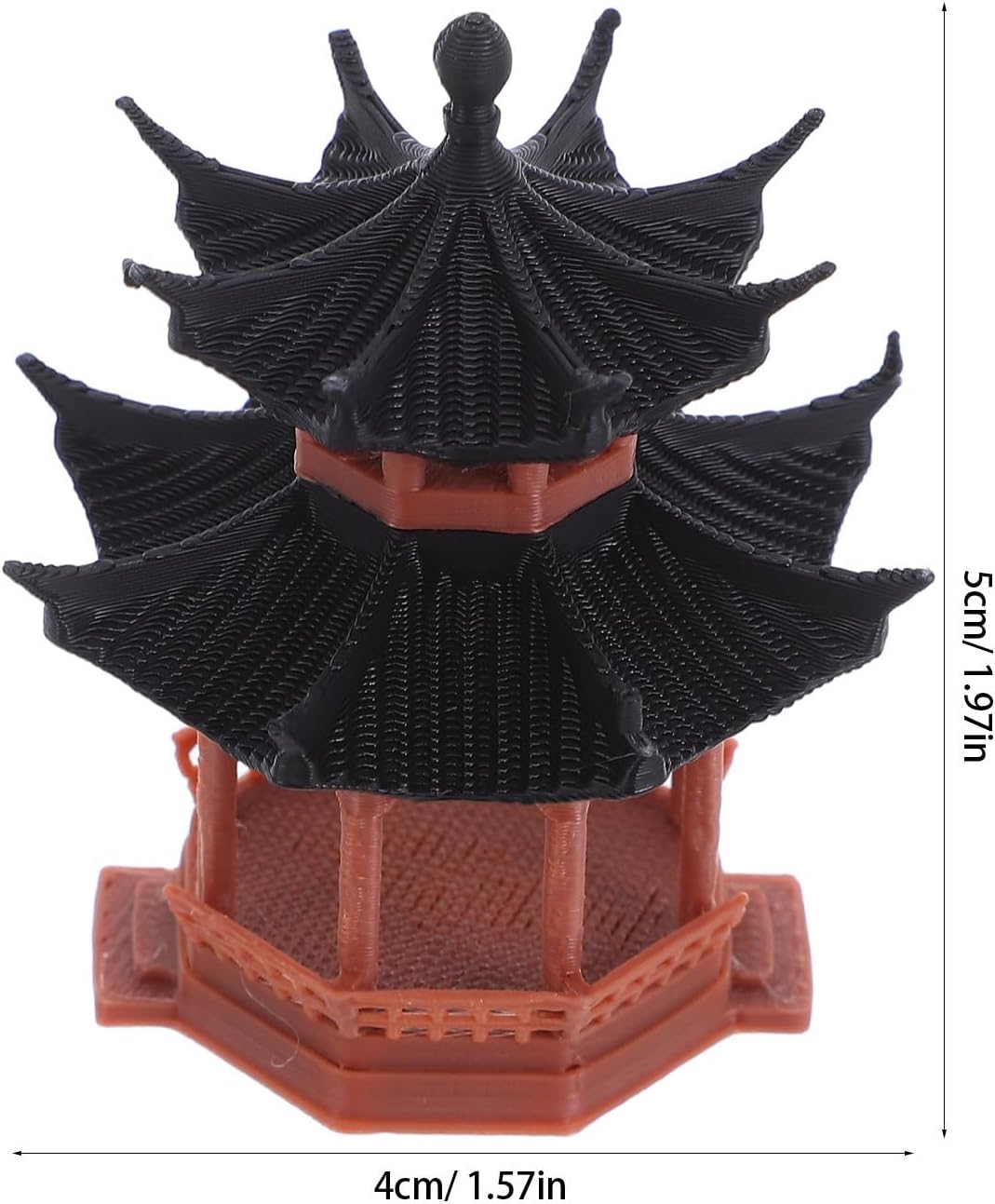 COLLBATH Vintage Coffee Plastic Pagoda Statue for Yard Aquarium Decor