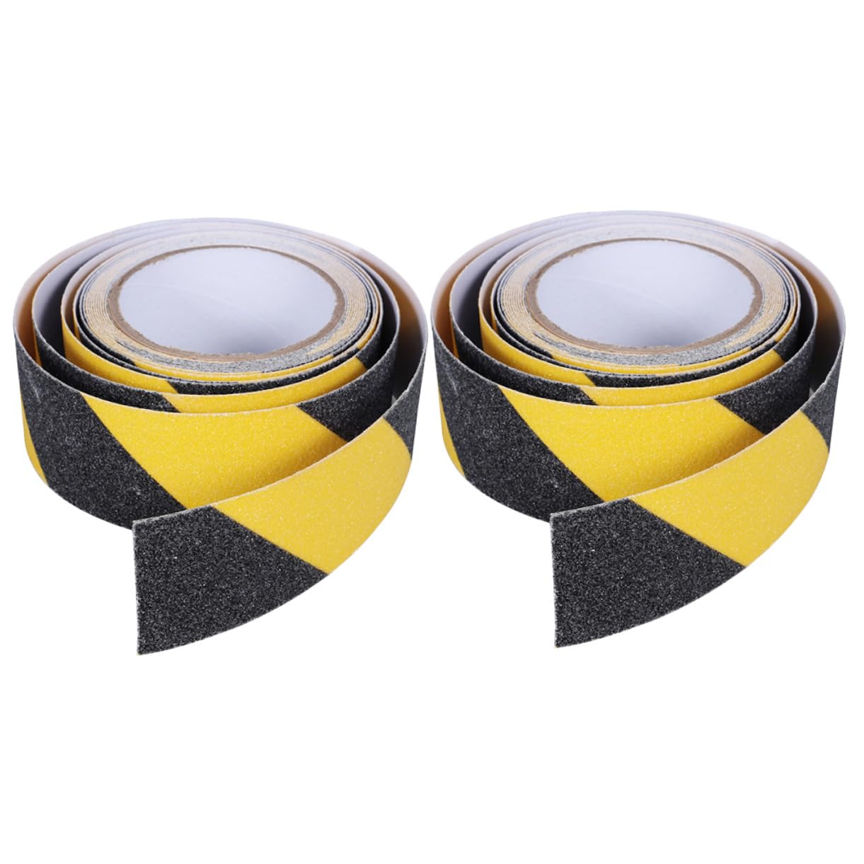 KOMBIUDA 2 Nastro Antiscivolo Sicurezza Nero Giallo Adesivo per Gradini e Aree Rischio Resistente e Ben Segnalato per Uso ed Esterno