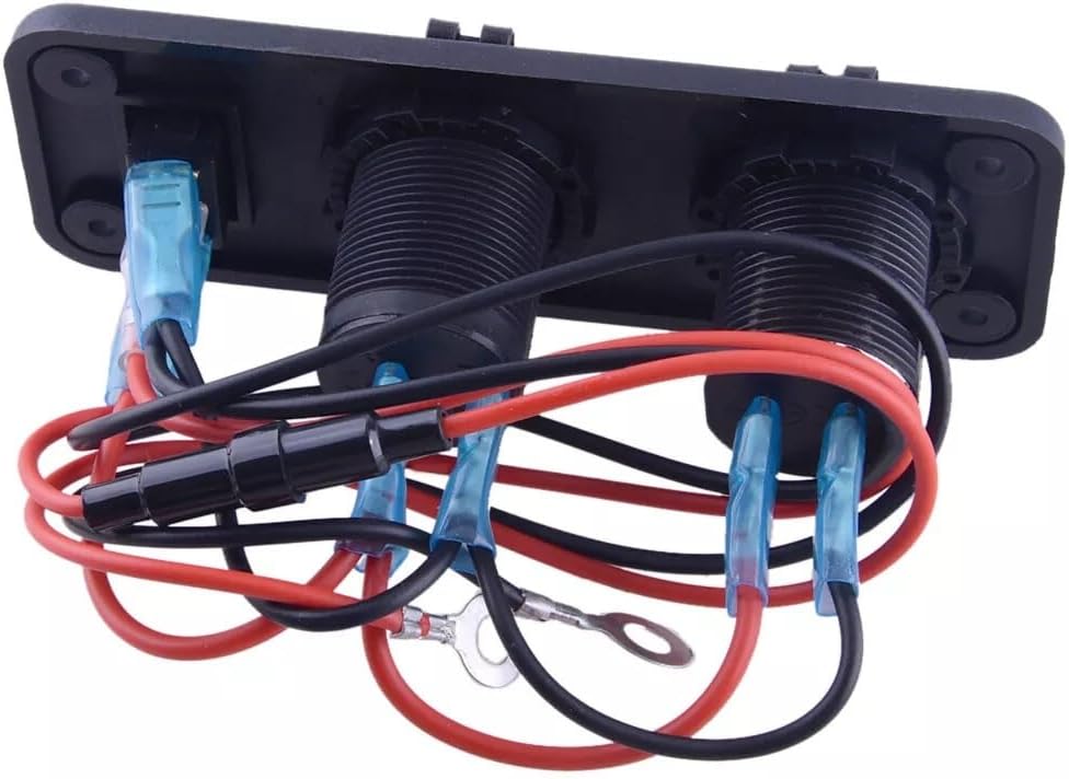 Dual USB Cigarette Lighter Socket Charger Car Voltmeter Switch Panel Parts