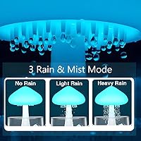Vista 3 de Rain Cloud - Lámpara humidificadora de hongos – Luz nocturna relajante de cascada con sonidos de lluvia, ayuda para dormir y relajación, regalo
