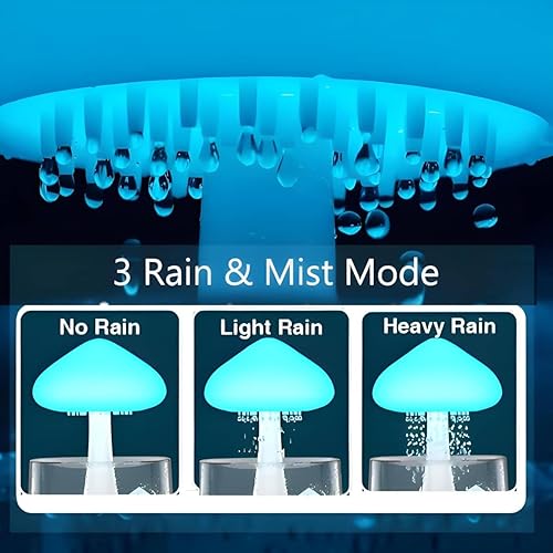 Miniatura 4 de Rain Cloud - Lámpara humidificadora de hongos  Luz nocturna relajante de cascada con sonidos de lluvia, ayuda para dormir y relajación, regalo ideal