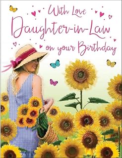 Piccadilly Greetings Group Ltd Birthday Card Daughter in Law - 8 x 6 inches - Regal Publishing,gold|yellow