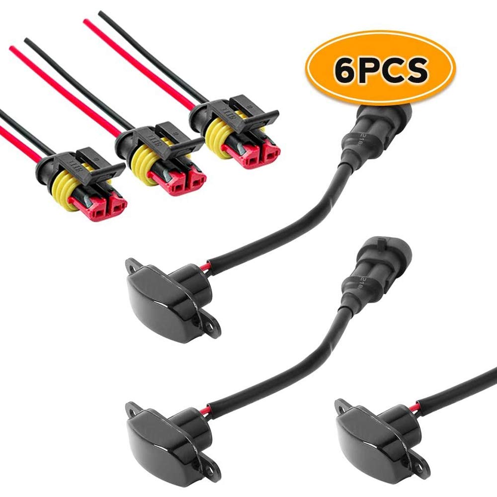 Paquete de 3 Luces Delanteras de Rejilla Aptas para 2004-2019 Grille LED Luces Blancas Lente Negra