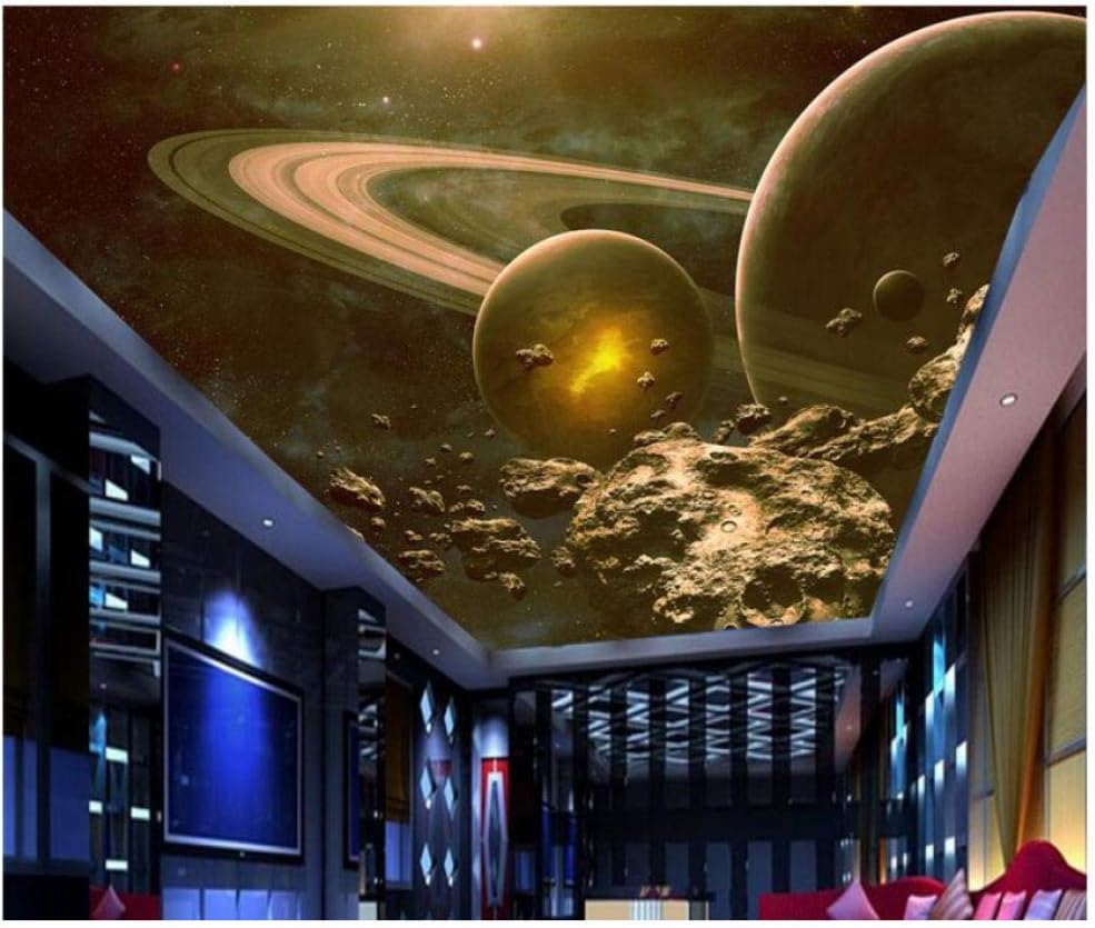 Pbldb 3D Wallpaper Custom Photo Non-Woven Mural The Universe Space Planet 3D Wall Murals Wallpaper Ceiling Room Decoration Painting-350X250Cm