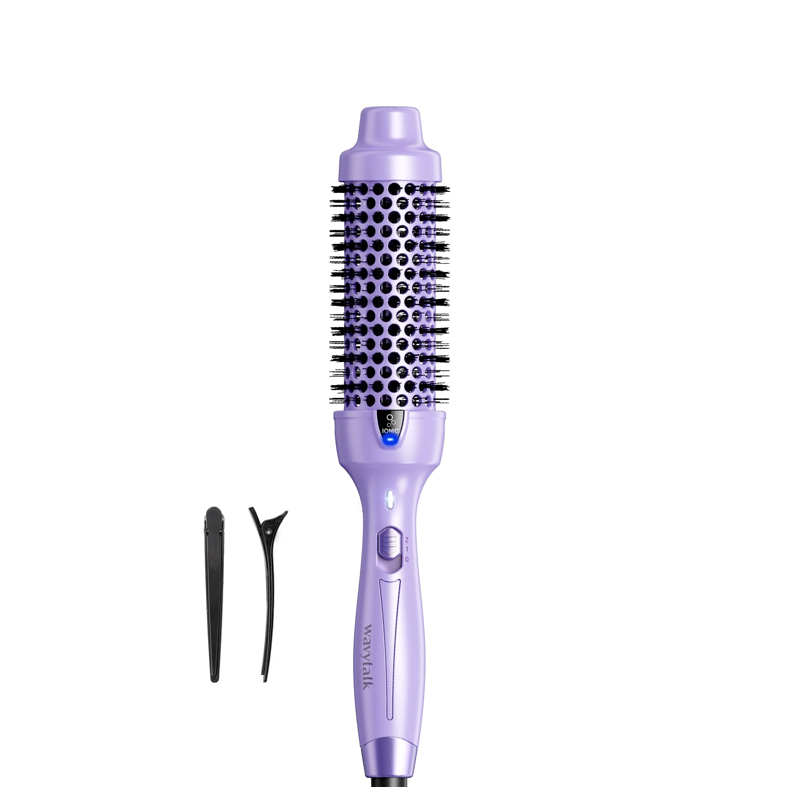 Wavytalk Thermal Brush, 1.5 Inch Ionic Heated Round Brush Creates Blowout Look, Thermal Round Brush Effortlessly Achieves Gorgeous Curls, Dual Voltage (Purple)