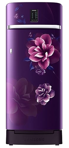 Samsung 215L 3 Star Inverter Direct-Cool Single Door Digi-Touch Refrigerator (RR23C2F23CR/HL,Camellia Purple) Base Stand Drawer 2023 Model