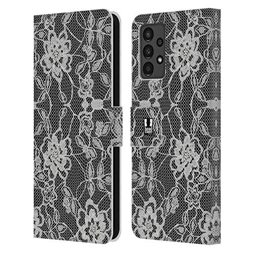 Étui dentelle noire Galaxy A13 avec fentes pour cartes bancaires