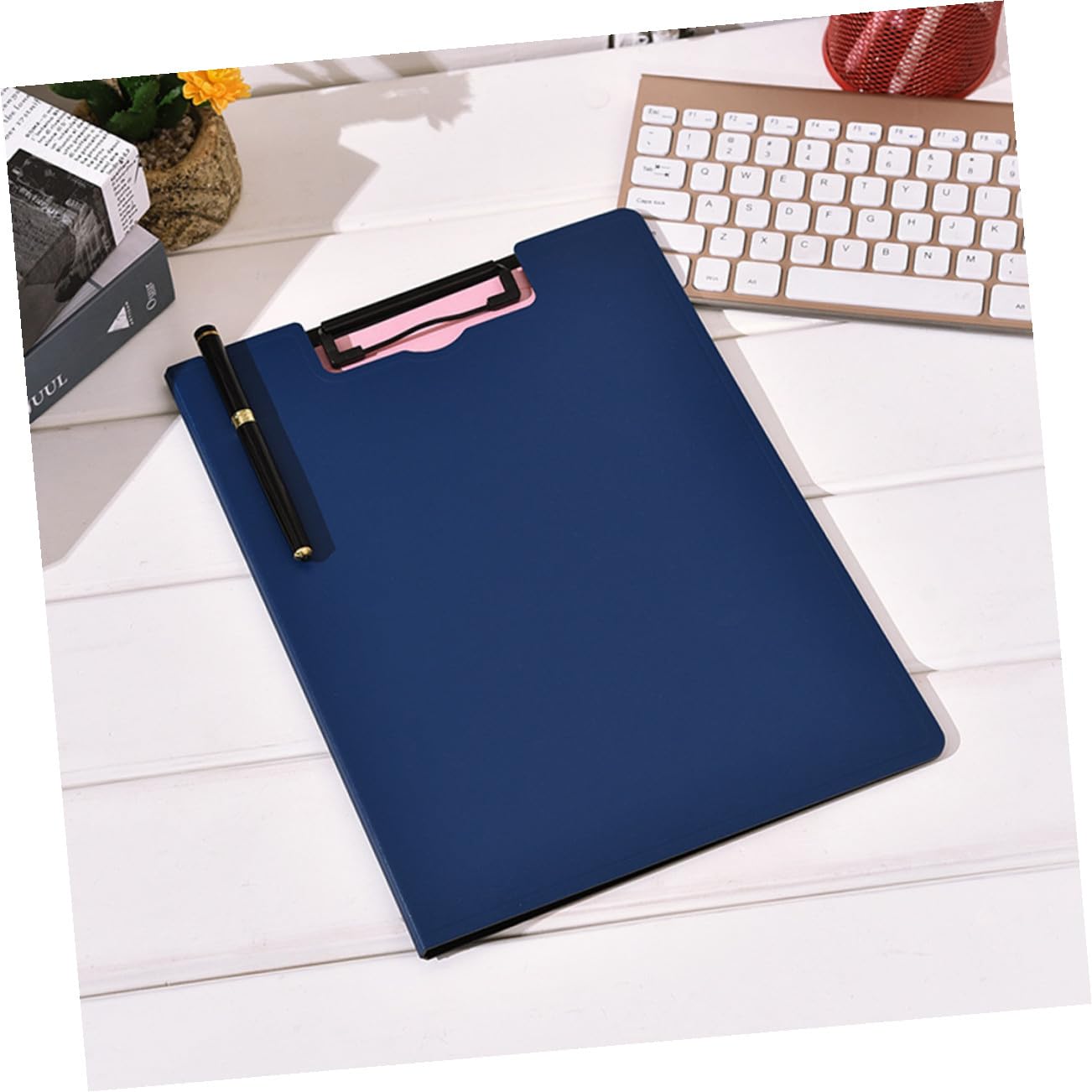 VILLCASE 4pezzi Cartella Portadocumenti Portablocco e Documenti Per Ufficio Casa e Scuola in Nero Giallo Blu Bianco e Arancione Facile Da Impilare