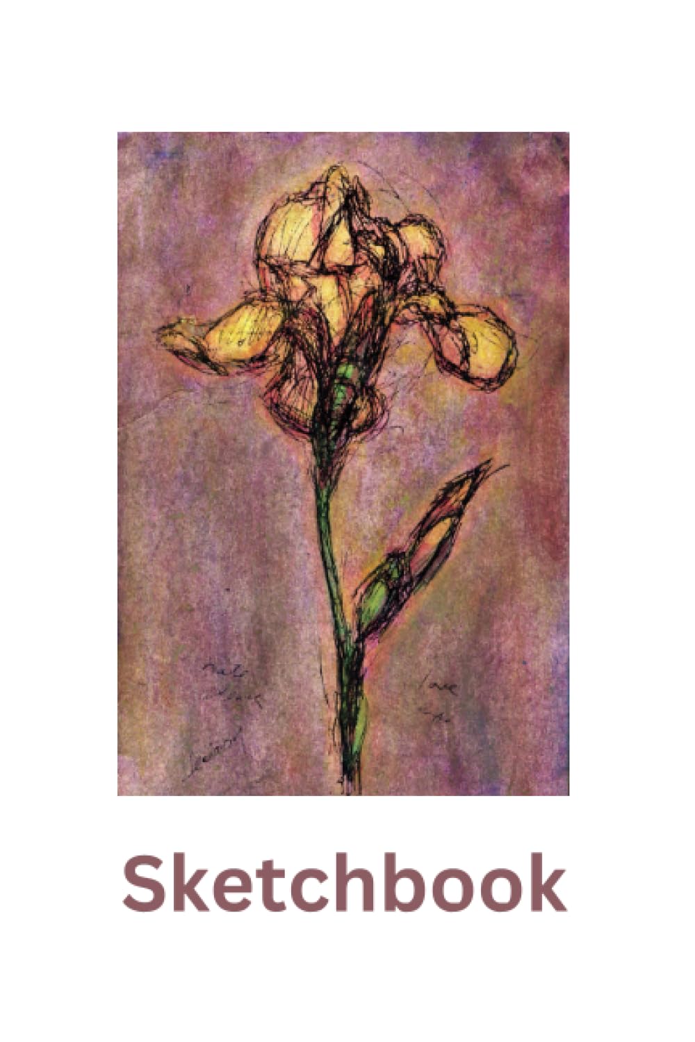 Floral Sketchbook - Gold Iris: Sketchbook with a Gold Iris on the Cover, 120 Blank Pages to draw on. Ideal for Children and Adults