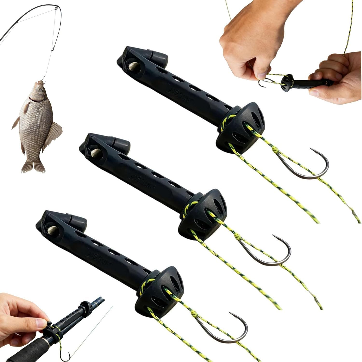 Fly Fishing Magnetic Fly Threader (the hook is not included),Universal Knot Helper Knot Assist for Threading Hooks,Compact & Lightweight (3 Pcs)