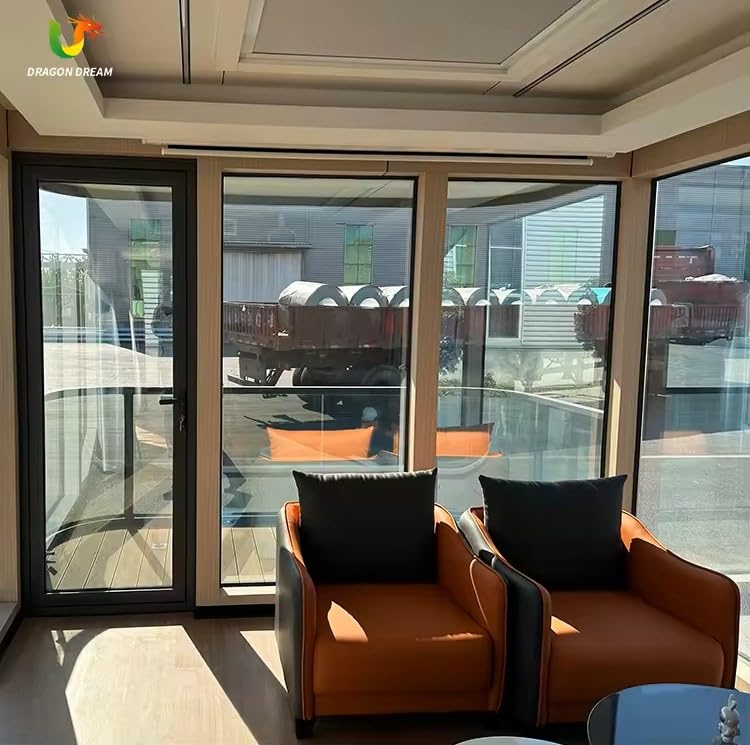 Generic Prefabricated Tiny Home with Balcony, Spacious Interior, Smart Systems, AC, and Red Finish - Image 3