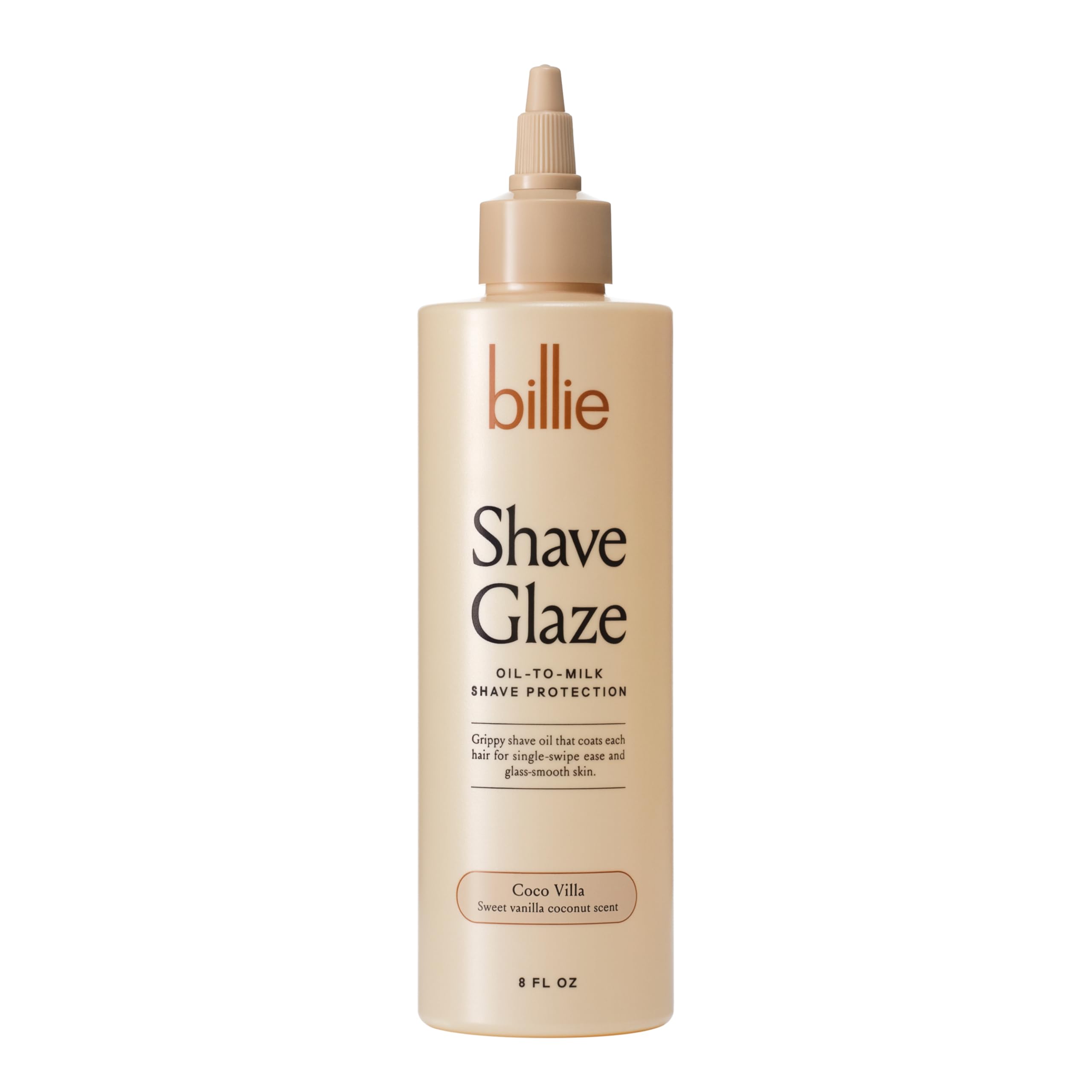 Billie Shave Glaze - Shaving Oil - Oil-to-milk shave protection - Coco Villa scent - 8oz