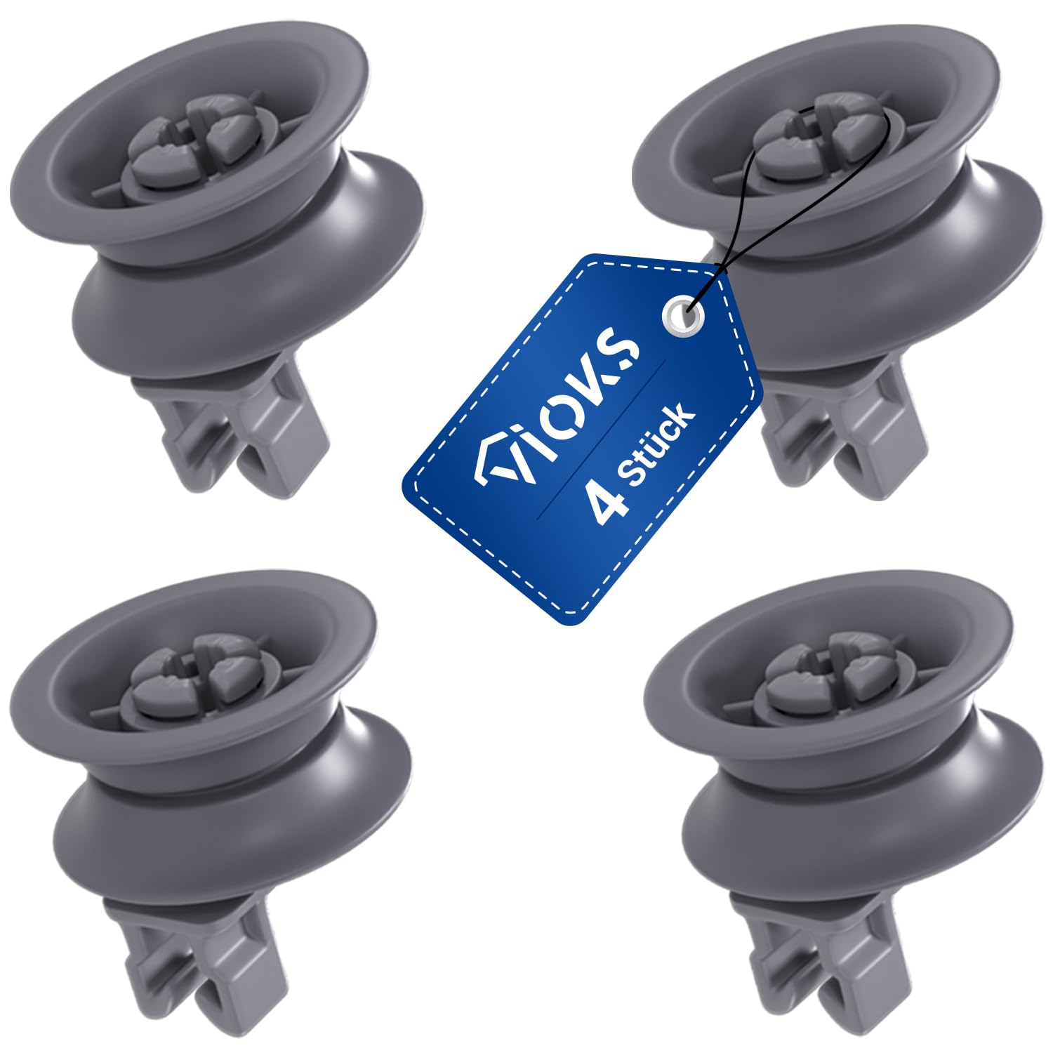 VIOKS Rolki do zmywarek o średnicy 31 mm, zestaw 4 szt., zamiennik do zmywarki Bosch 006116666 00165313 - rolki kosza do zmywarek do naczyń firmy Bosch, Privileg, Constructa & Siemens części zamienne