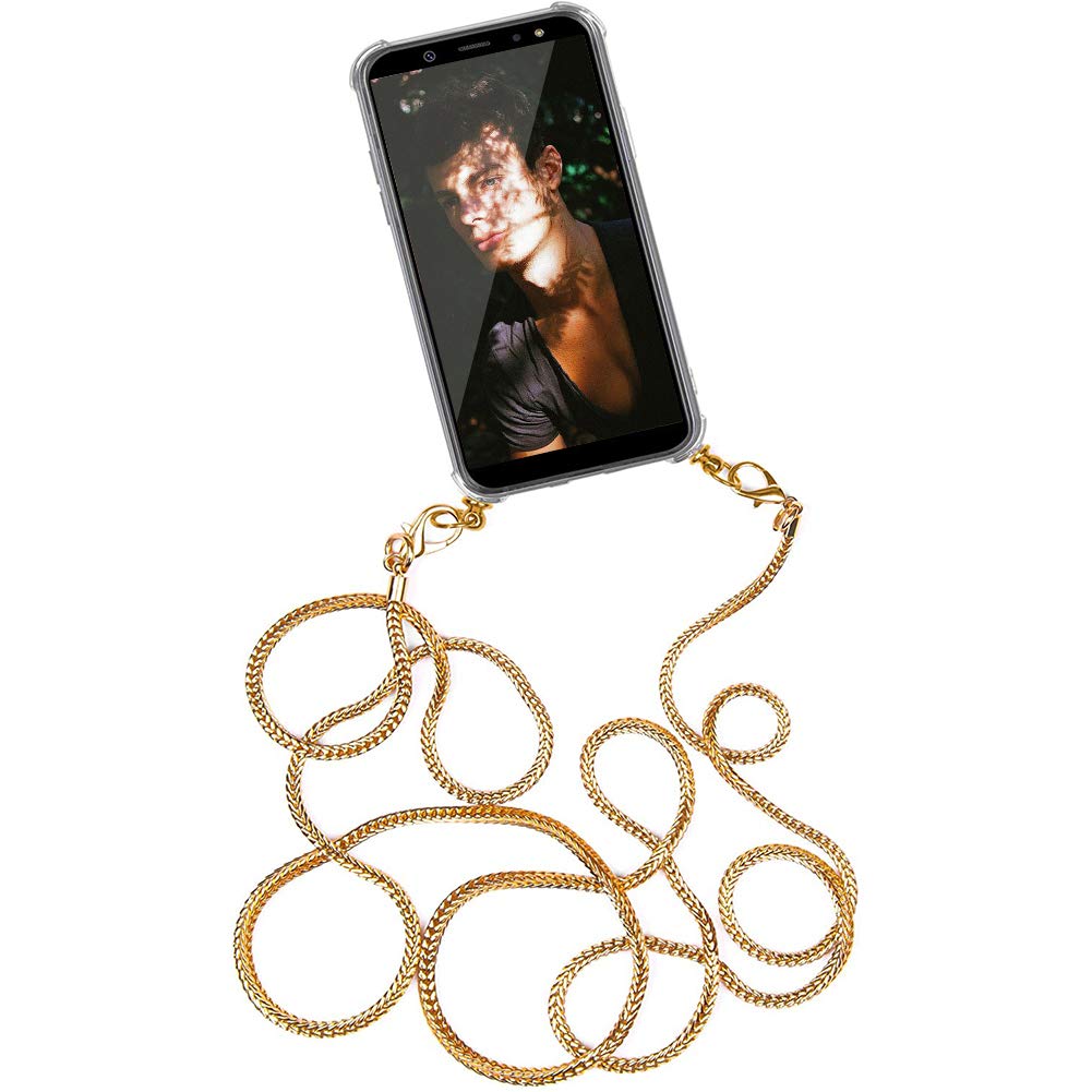 Cover Catena Cellulare Compatibilecon Per Honor 100,Back Case in silicone con laccio metallico Per il collo-Custodia con cordino in metallo,Catena a Maglie,Custodia Per Cellulare