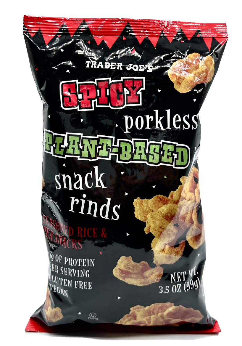 Spicy Porkless PlantBased Snack Rinds, Gluten Free, Vegan
