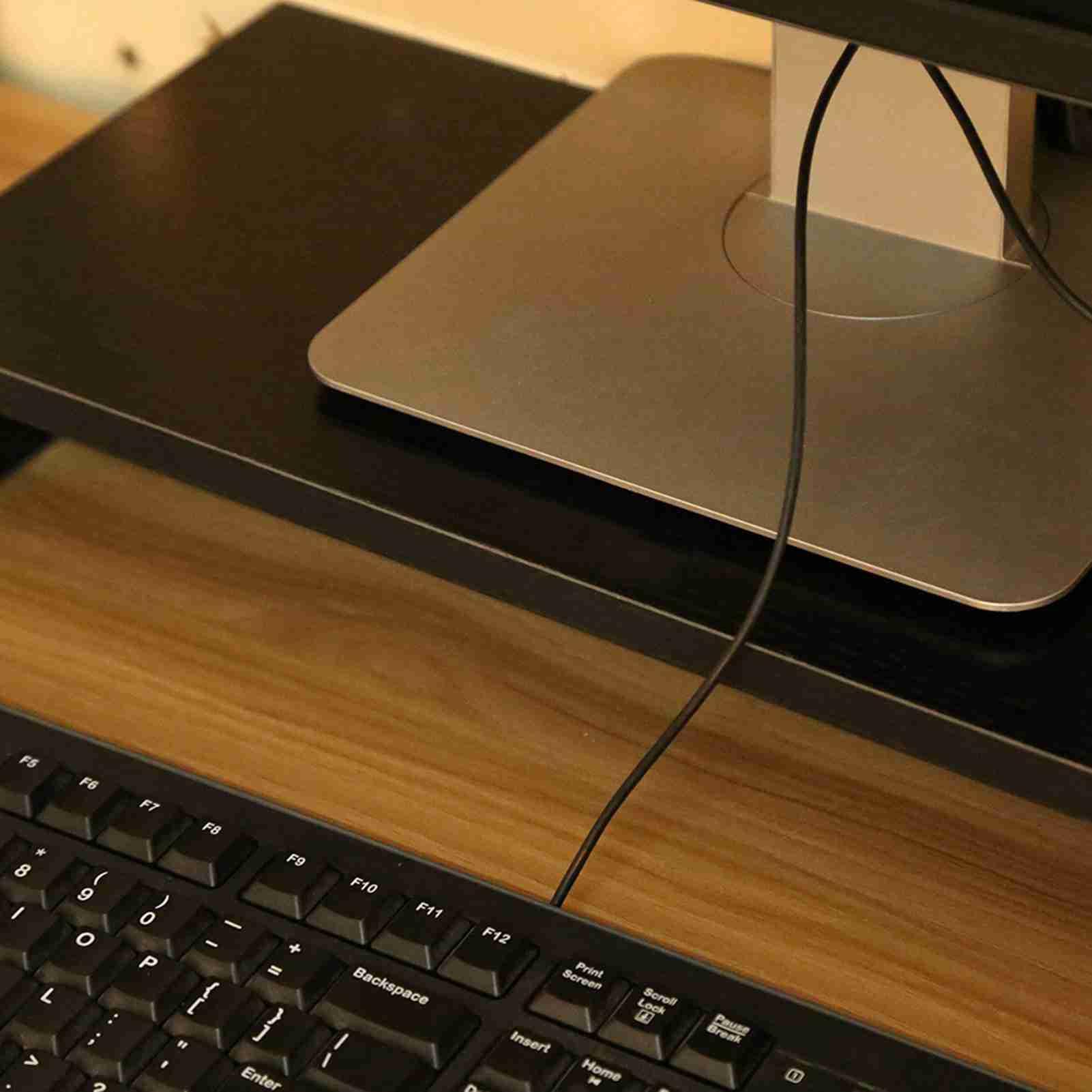 Yctze Drewniany Monitor Stojak do Wygodnej Wysokości Oglądania (BLACK)