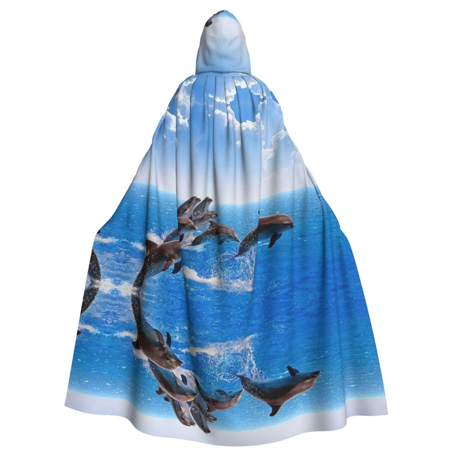 Unique 3d Animal Dolphin Unisex Hooded Halloween Cloak Cosplay Halloween Christmas Fancy Dress Costumes For Adults โ image 1