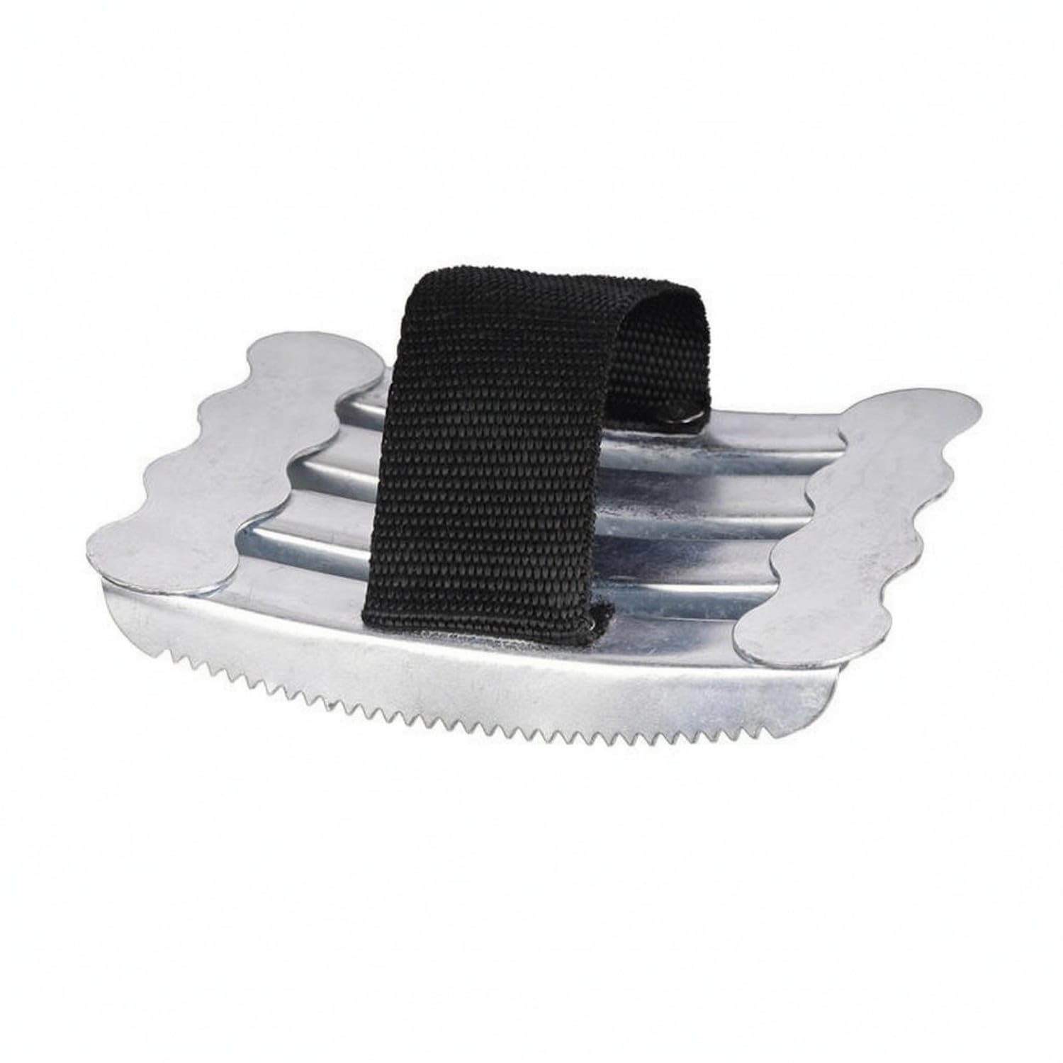 Ribbed Metal Curry Comb Woven Strap Horse Curry Comb Compact Serrated Grooming Tool Loose Hair Removal for Grooms, Equestrians, Barn, Horse Grooming-image-48