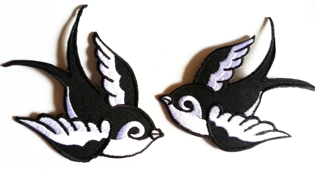 uccello uccelli pappagallo - Toppe termoadesive Patch Toppa ricamate, misura: 6,3 x 5,2 cm