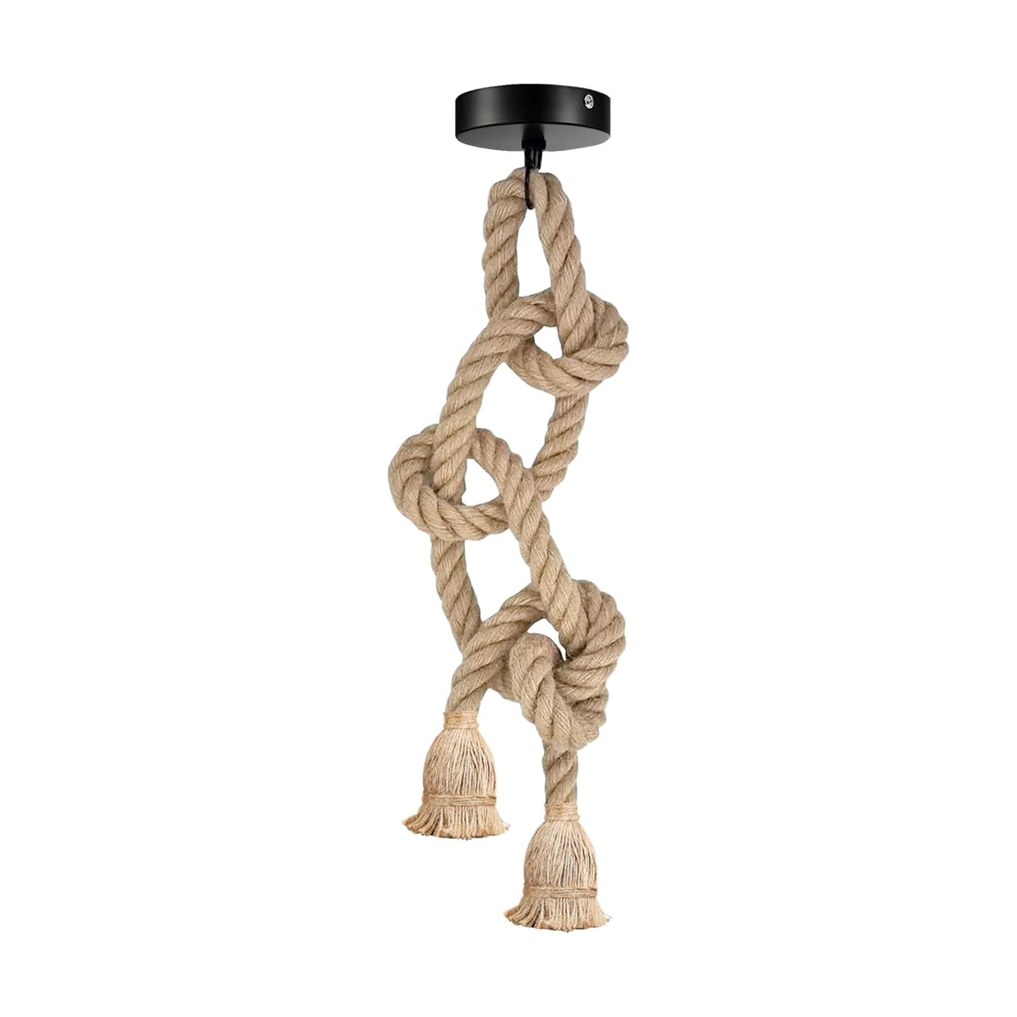 LEDSone DIY Hemp Rope Retro Industrial Chandelier,2 Lights Pendant Light Fitting,Retro Ceiling Light E27 Lamp Holder/Living Dining Room Restaurant Pendant Lights/Ceiling Hanging Light Fixture โ image 1