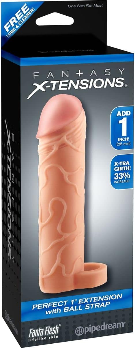 Pipedream Fantasy X-Tensions Perfect with Ballstrap, Flesh, 1 Inch