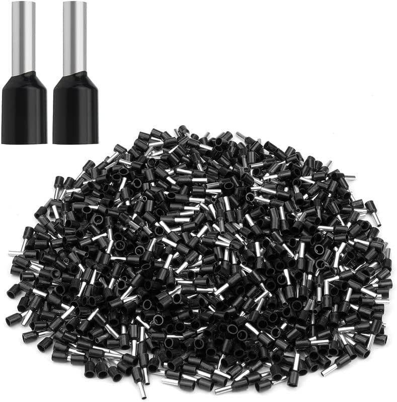 ESPtronics 1000 Pcs Ferrule Copper Crimp Connectors AWG16, 1.5mm�Black Insulated Crimp Pin Terminals Nylon Copper Crimp Ferrules Wire Cord Pin End E1508 for Electrical Connections-picture-20
