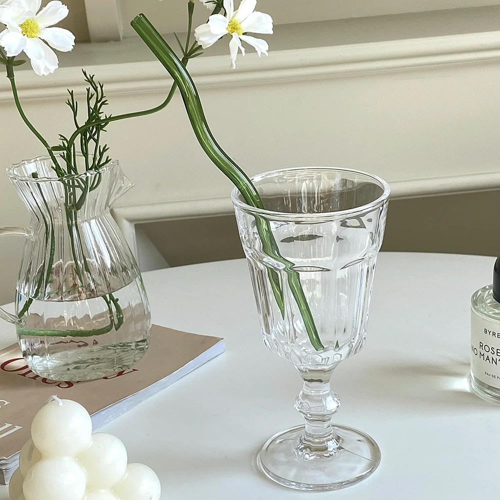 Floriddle Artistry Twist Glass Straws, Reusable Long Straw for Milk Tea