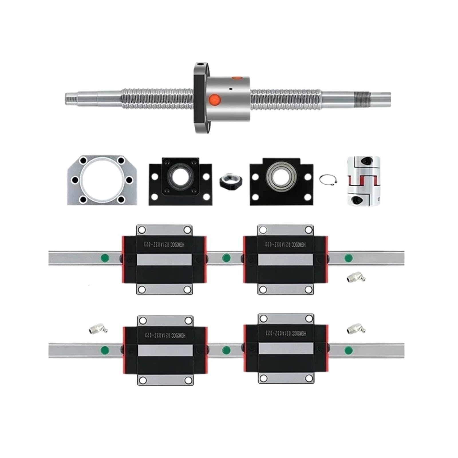 Metal Ball Screw nut end Processing 1pcs Ball Screw Kit SFU1605 with 8mm Coupler Router Kit+4pcs HGW20CC Blocks Carriages+2pcs HGR20 Linear Guides(500mm)