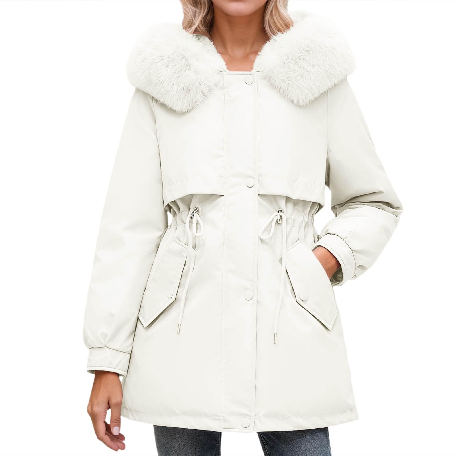 Genérico Chaqueta cálida para mujer Cazadora Ligeros Ligera Moda Plumiferos de color sólido con bolsillos Running Funcional Chic Cazadoras en aspecto oversize Invierno Manga Larga
