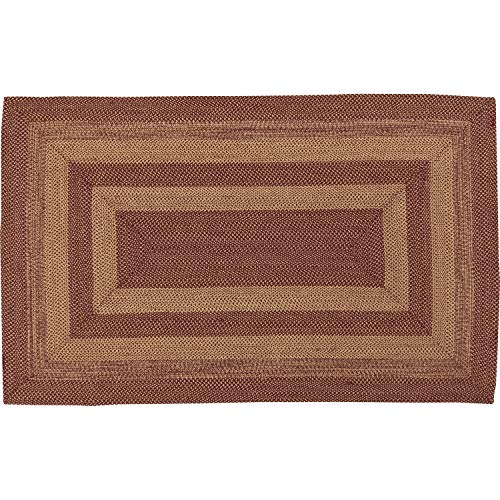 VHC-Brands-Burgundy-Tan-Jute-Rug-Rect-wPad-20×30-Rect-60×96 VHC Brands Burgundy Tan Jute Rug Rect wPad 20×30 Rect 60×96