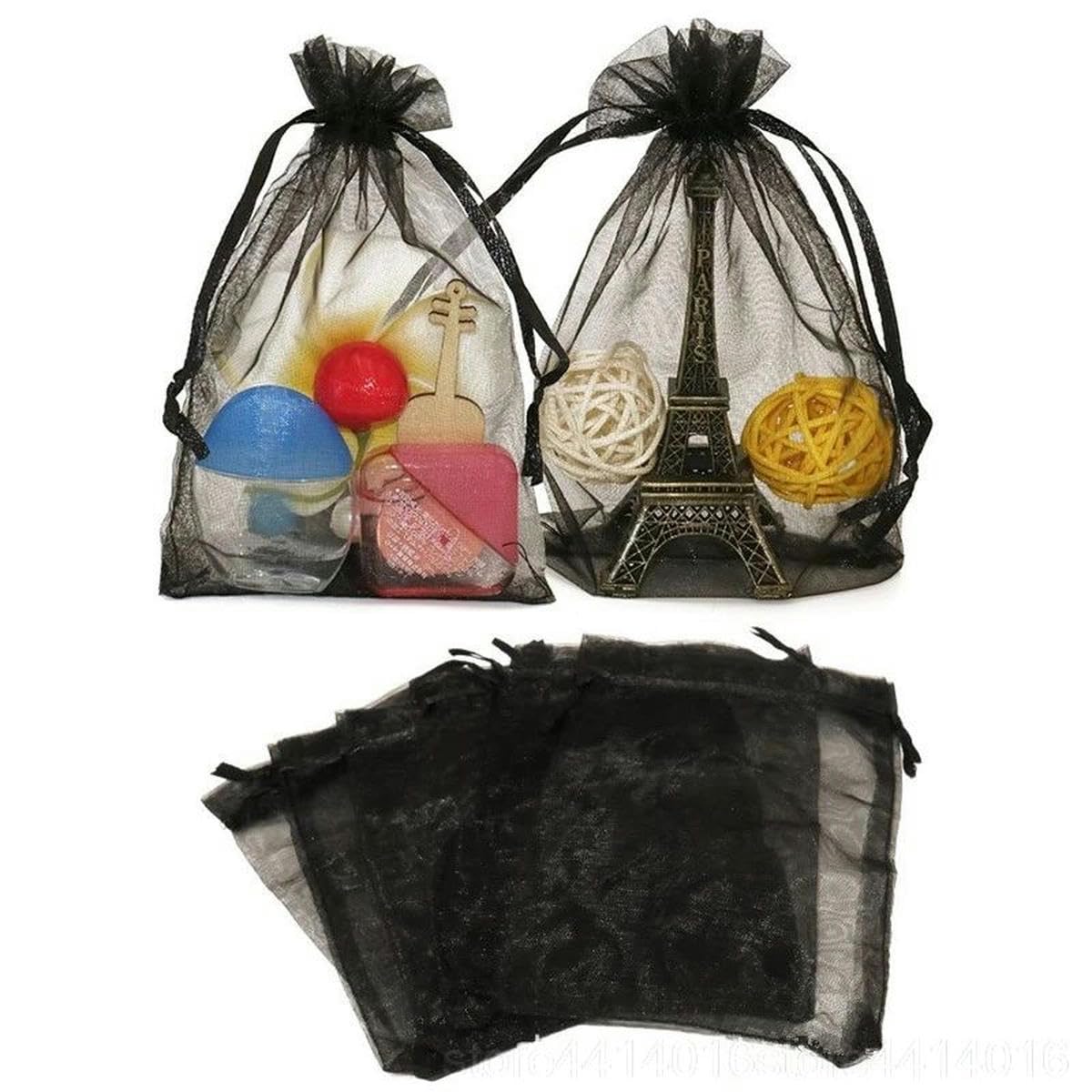 50 sztuk 7X9 9X12 10X15 13X18 cm Organza Worek do pakowania biżuterii dekoracji weselnej