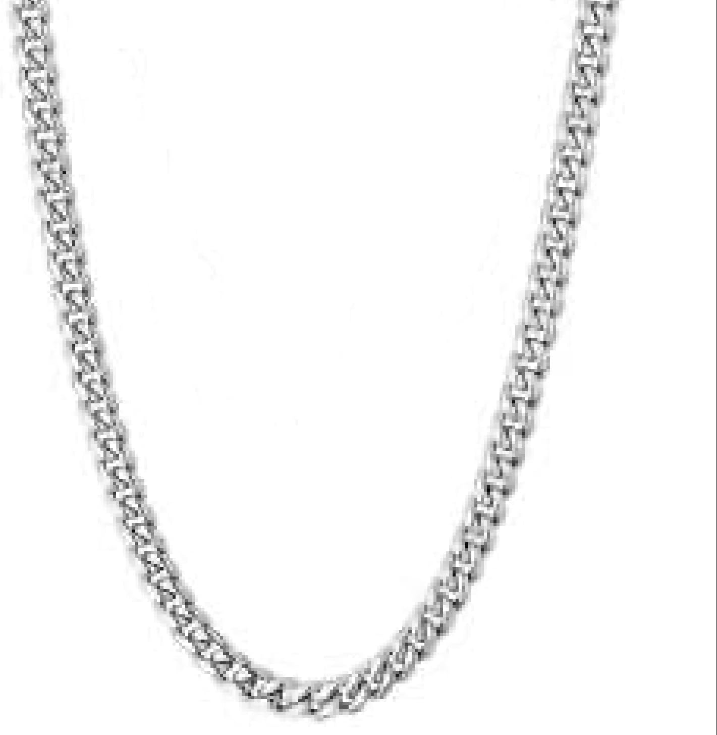 Silver 5mm stainless steel cuban Miami chain link. 18", 20", 22" 24". Diamond cut high grade craftsmanship for mens women unisex. (22)