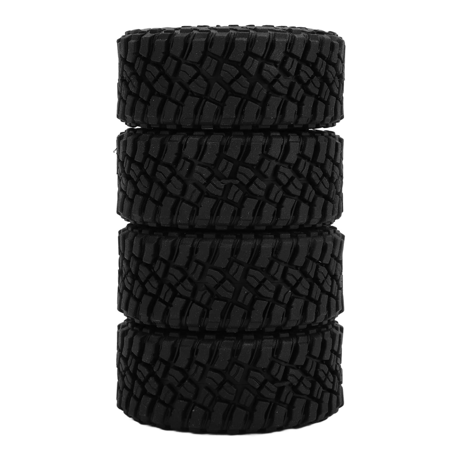 Pilipane 4pcs rc Pneumatici Crawler Pneumatici ad Alte Prestazioni in Gomma Morbida con Cerchi in Lega di Alluminio Parti di aggiornamento per SCX24 1/24 1/18 RC Auto (Nero)