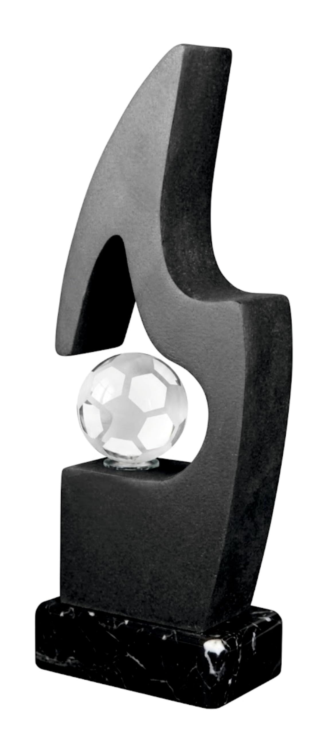 Trofeo Fútbol Dorado para Equipo Campeón, Pichichi, Mejor Jugador, Máximo Goleador... PERSONALIZADO Premio de piedra con Balón de Cristal