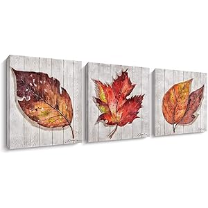 Fallpicturescanvaswallartautumnfallseasonalsetof3mapleleaveswalldecorforlivingroombedroomkitchendecorationfarmhousebathroomdecor12x12inches Urban Country Home Decor Fall pictures canvas wall art autumn fall seasonal set of 3 maple leaves wall decor for living room bedroom kitchen decoration farmhouse bathroom decor 12 x 12 inches urban country home decor