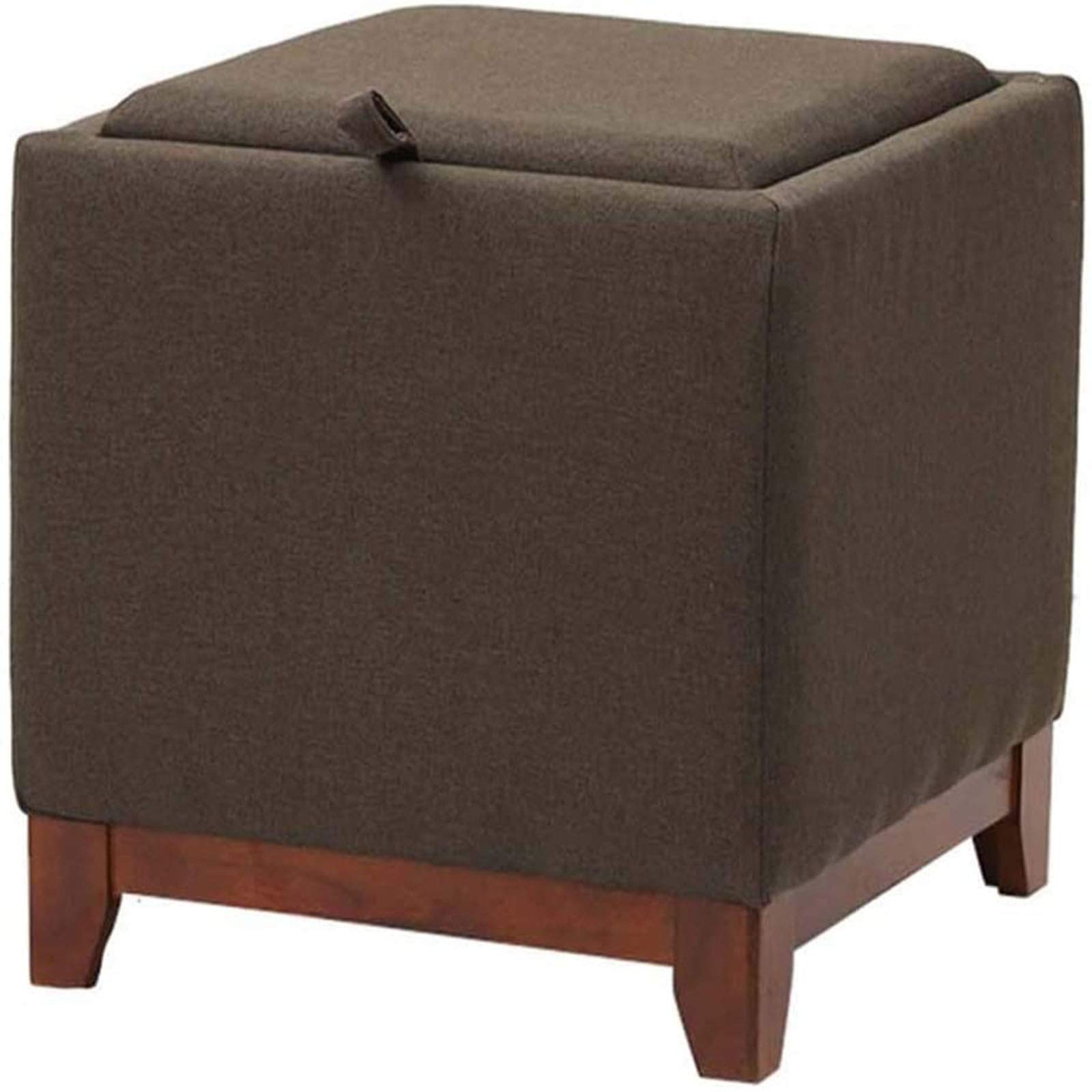 Repose-Pieds Ottoman avec Rangement marron coffre tabouret carré rembourré doux