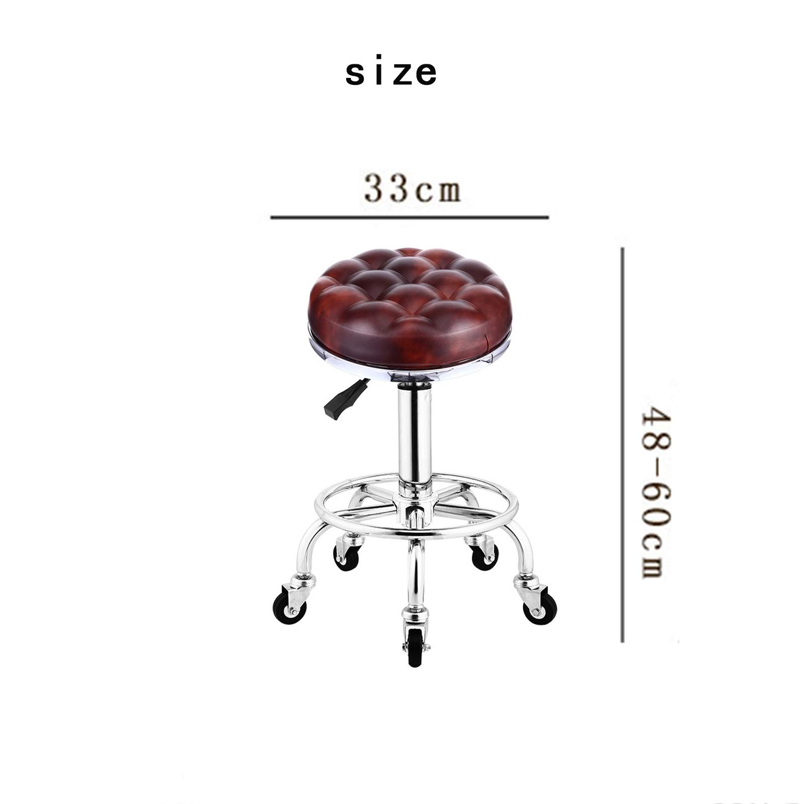 Warooma Ruota in Ferro con Anello in Acciaio A Forma di Cubo d'Acqua Regolabile Idraulicamente,Adatta per Salone di Bellezza da Bar,Cuscinetto 110 kg,Quattro Colori Disponibili