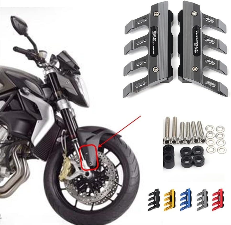 SCUUBE for MV Agusta Brutale 675 Motorcycle Fall Side Guard Front Fork Protector Front Fender Protection Block Side Guard CNC Aluminum Motorcycle Accessories (Color : G)
