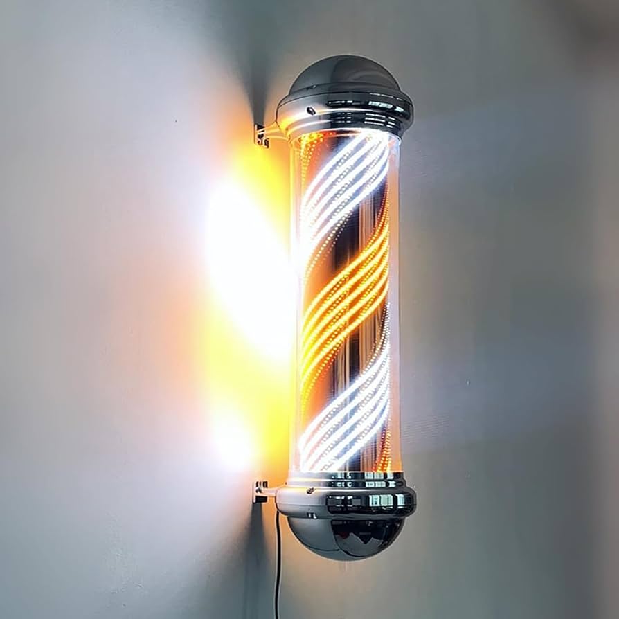 サインポール 理髪店回転灯 緑白 稼働品 Amazon.co.jp: サインポール 理容 屋外 壁掛け式 LED 回転灯